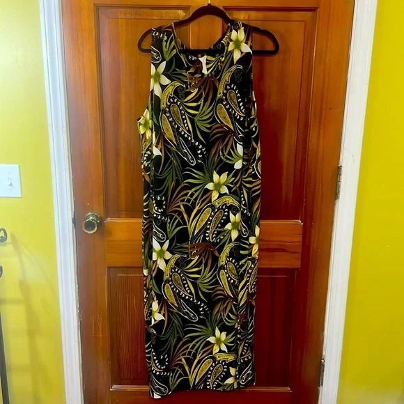 Plus Size Maxi Dress Tropical Print Size 18 - Picture 3 of 11